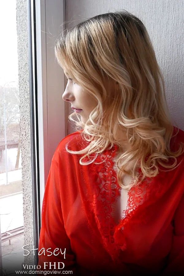 Stasey masturbates in my office on the window